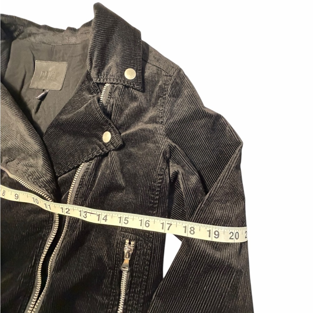 Paige Women's Shanna Black Corduroy Velvet Moto Jacket Size XS - Picture 10 of 14